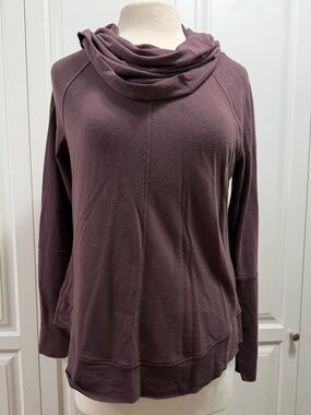 Cupio Mauve Cowl Neck Long Sleeve Pullover